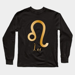 Leo Zodiac Sign golden Long Sleeve T-Shirt